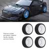 Dilwe RC Car Wheel Tires, 4Pcs RC Tires Rubber Tires Wheel Rim RC Tires Upgrade Parts for 1/10 RC Racing Car RC Drift Wheels RC Car Tires(White) view 3