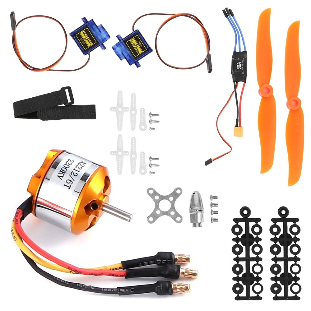 KV2200 RC Aircraft Motor Kit, 2RC Aircraft Accessory 212 KV2200 Motor RC Motor 6035 Propeller Servo 30A ESC