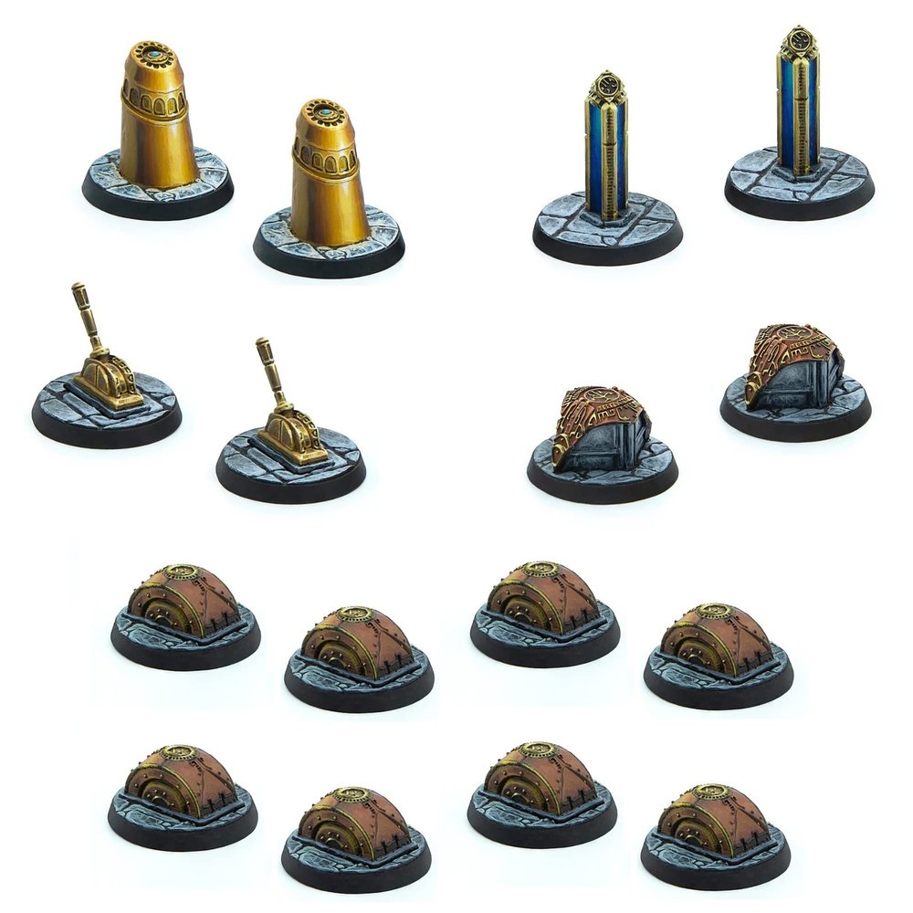 Modiphius Impressions The Elder Scrolls: Call to Arms - Dwemer Markers and Tokens - 16 Piece Miniature Set, RPG Accessory