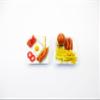 Miniature 2 Breakfast Hamburgers Plates 1:12 Dollhouse Fast Food Cafe Prop view 3
