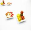 Miniature 2 Breakfast Hamburgers Plates 1:12 Dollhouse Fast Food Cafe Prop view 4