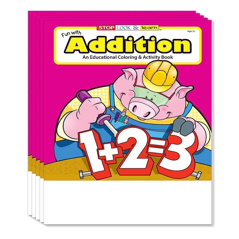 ZOCO Addition Coloring Books for Kids (50 Bulk Pack, Without Crayons) Preschool & Kindergarten Math Activity Books Educational Games, Puzzles & Number Practice Made in USA