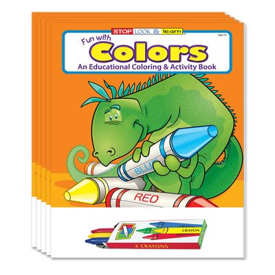 ZOCO Colors Educational Coloring Books for Kids (50 Bulk Pack, With Crayons)  Preschool & Kindergarten Learning Activities  Color Recognition Games & Pages  Made in USA