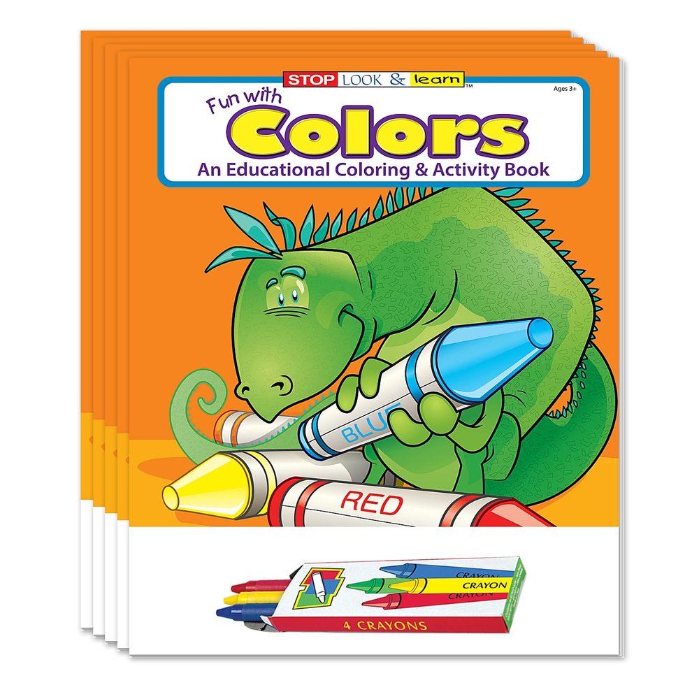 ZOCO Colors Educational Coloring Books for Kids (50 Bulk Pack, With Crayons)  Preschool & Kindergarten Learning Activities  Color Recognition Games & Pages  Made in USA