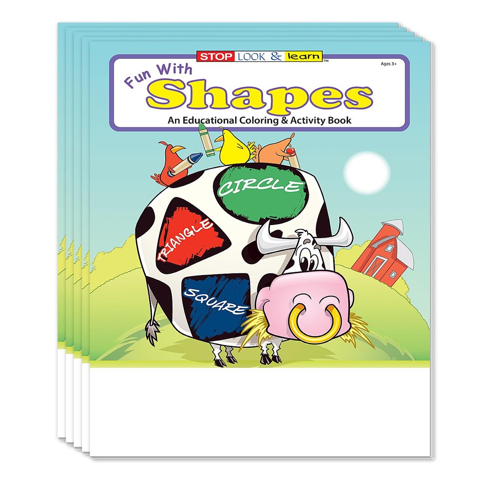 ZOCO Shapes Coloring Books for Kids (50 Bulk Pack, Without Crayons) Preschool Learning Activity Books Educational Games, Shape Recognition & Coloring Fun Made in USA