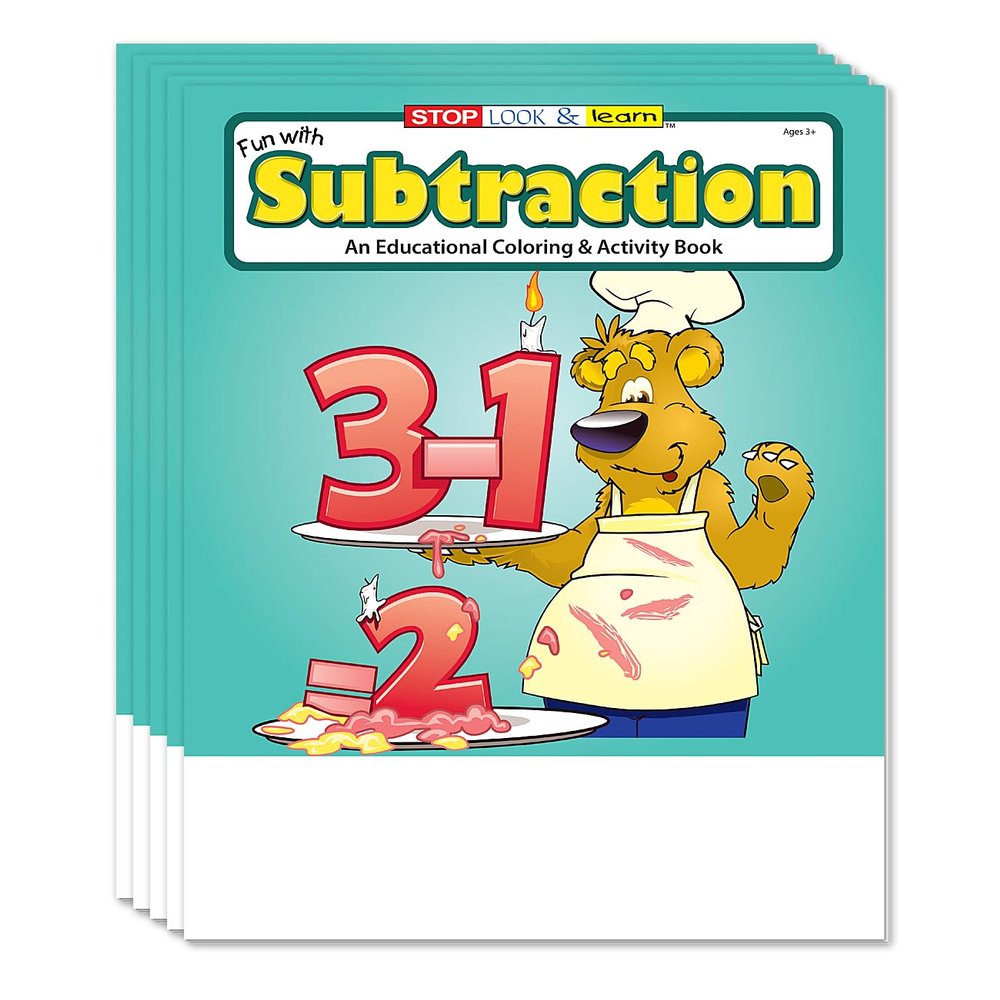 ZOCO Subtraction Coloring Books for Kids (50 Bulk Pack, Without Crayons) Preschool & Kindergarten Math Activity Books Educational Games, Puzzles & Number Practice Made in USA