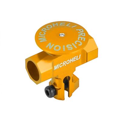 MICROHELI Precision CNC Aluminum Main Rotor Hub w/Button (Gold) - OMP Hobby M2 V1 / V2 / EXP