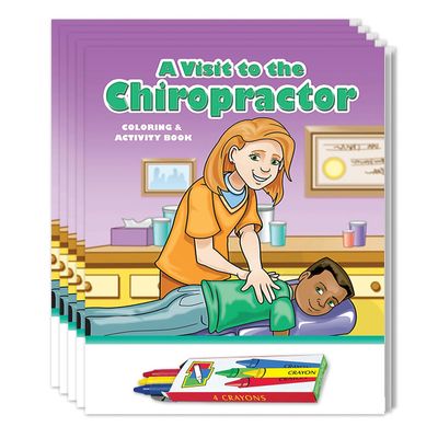ZOCO  A Visit to the Chiropractor  Coloring & Activity Books (50 Bulk Pack, With Crayons)  Chiropractic Office Toys for Kids