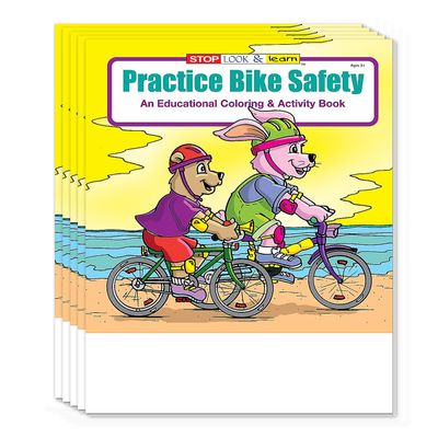 ZOCO  Bike Safety Educational Coloring & Activity Books (50 Bulk Pack, Without Crayons)  Bicycle Road Rules, Helmet Safety  Fun Activities for Kids