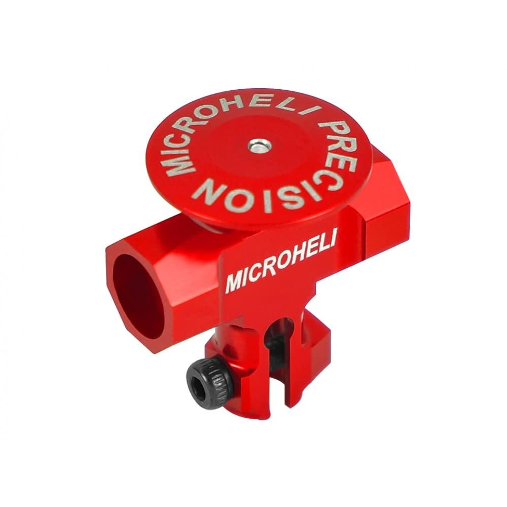 MICROHELI Precision CNC Aluminum Main Rotor Hub w/Button (RED) - OMP Hobby M2 V1 / V2 / EXP