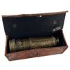 Sailor Boat Antique Brass Binnacle Floating Dial Compass & Victorian Spyglass Telescope in Leather Case view 2