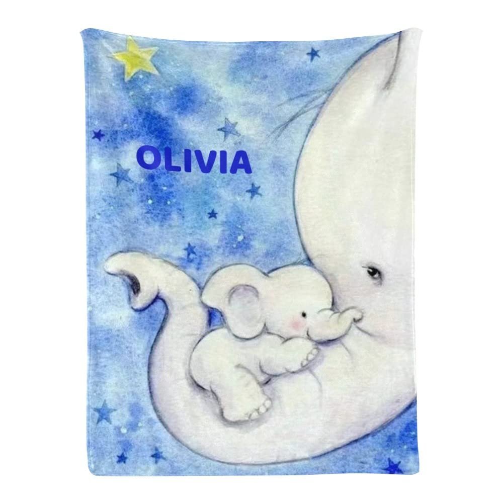 Personalized Baby Blankets for Girls, Customized Baby Blankets for Girls, Bunny Baby Blanket, Best Gift for Baby, Newborn, New Mom, Super Soft Plush Flannel (L-1)