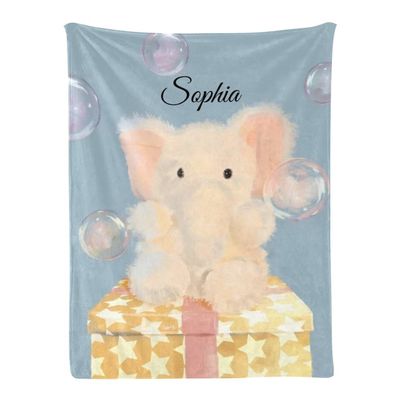 Personalized Baby Blankets for Girls, Customized Baby Blankets for Girls, Bunny Baby Blanket, Best Gift for Baby, Newborn, New Mom, Super Soft Plush Flannel (L-2)