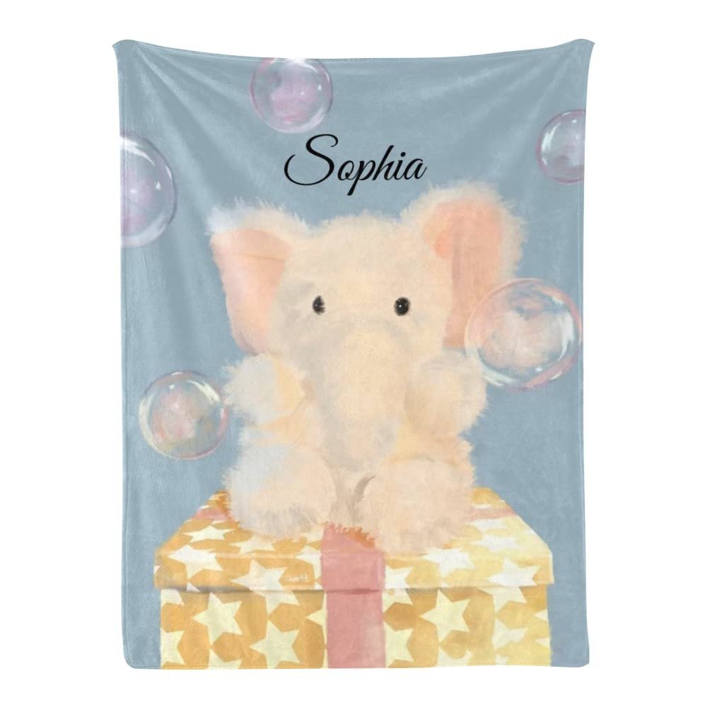 Personalized Baby Blankets for Girls, Customized Baby Blankets for Girls, Bunny Baby Blanket, Best Gift for Baby, Newborn, New Mom, Super Soft Plush Flannel (L-2)