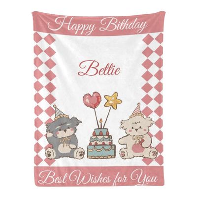 Personalized Baby Blankets for Girls, Customized Baby Blankets for Girls, Bunny Baby Blanket, Best Gift for Baby, Newborn, New Mom, Super Soft Plush Flannel (L-5)