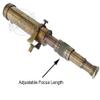 Antique Brass Maritime Telescope with Tripod Stand & Vintage Handheld Magnifying Glass in Leather Case view 2