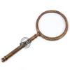 Antique Brass Maritime Telescope with Tripod Stand & Vintage Handheld Magnifying Glass in Leather Case view 3
