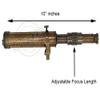 Antique Brass Maritime Telescope with Tripod Stand & Vintage Handheld Magnifying Glass in Leather Case view 4