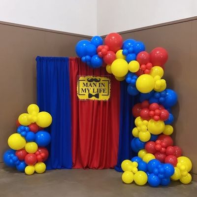 16Feet Balloons Arch Garland Kit 100PCS Red Blue Yellow Balloon Kit for Super Boy Father's Birthday Father's Day Baby Shower Decorations Graduation Decorations