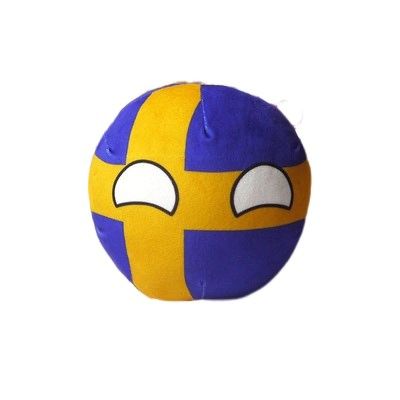 Bisavch Plushies Polandball 3.5 Inches Plush Toy Country Ball Anime Cosplay Countryball Mini Pillow Cushion Key Ring Home Decor,Sweden