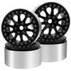 ShareGoo 4PCS Metal 2.2" RC Crawler Beadlock Wheels 35mm Compatible with 1/10 Traxxas TRX4 Axial SCX10 Wraith 90048 90018 RR10 RC Crawler Car (Black) view 2