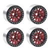 4PCS ShareGoo Metal 1.9 inch Beadlock Wheel Rims Set Wheel Hubs 12mm Hex Compatible with Traxxas TRX4 Axial SCX10 SCX10-II 90046 SCX10-III AXI03007 D90 Gen8 1/10 RC Crawler (Black & Red) view 1