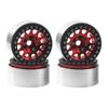 4PCS ShareGoo Metal 1.9 inch Beadlock Wheel Rims Set Wheel Hubs 12mm Hex Compatible with Traxxas TRX4 Axial SCX10 SCX10-II 90046 SCX10-III AXI03007 D90 Gen8 1/10 RC Crawler (Black & Red) view 2