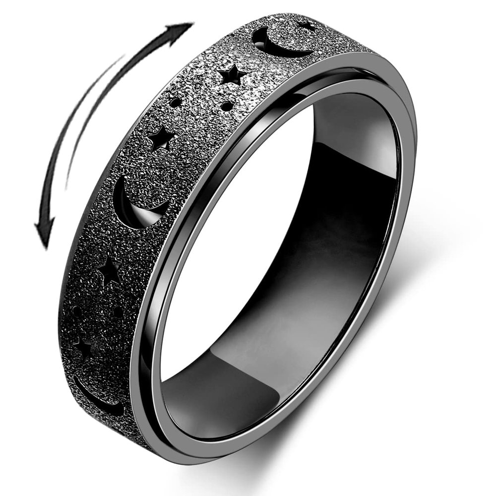 Anxiety Relief Spinner Ring - Stainless Steel Fidget Ring for Women & Men