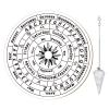 CREATCABIN Pendulum Board with Crystal Necklace Sun Wooden Carven Metaphysical Message Board Dowsing Divination Mat Witchcraft Altar Supplies Kit for Wiccan Beginner Spirit Decoration 7.9inch view 1