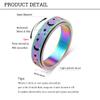 OreilleStar Anxiety Ring for Women Fidget Spinner Rings Stainless Steel Fidget Cute Thumb Rings for Women Men Moon Star Rainbow Size 7 view 2