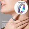 OreilleStar Anxiety Ring for Women Fidget Spinner Rings Stainless Steel Fidget Cute Thumb Rings for Women Men Moon Star Rainbow Size 7 view 3