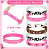 HyDren 48 Pcs Cowgirl Birthday Party Favors Including Cowgirl Bracelets Horse Wristbands Acrylic Keychains and Round Stickers Western Party Favors Cowboy Themed Gifts view 2