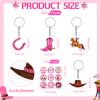 HyDren 48 Pcs Cowgirl Birthday Party Favors Including Cowgirl Bracelets Horse Wristbands Acrylic Keychains and Round Stickers Western Party Favors Cowboy Themed Gifts view 3