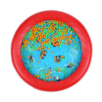 Musfunny Ocean Drum Wave Bead Drums Gentle Sea Sound Music Gift Musical Educational Sea Sound Drum Tool for Kid Child Baby (Red)