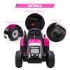 12V Kids Battery Powered Electric Tractor with Trailer, Toddler Ride On Car with Remote Control/ 7-LED Headlights/ 2+1 Gear Shift/Music Player/USB Port for Kids 3-6 Years,Rosered,35W/ EVA Tire view 4
