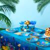 171 Pcs Under the Sea Party Supplies Ocean Sea Party Tableware Set Underwater Birthday Paper Plates Napkins Cups Cutlery Banner Tablecloth for Mermaid Beach Birthday Party Supplies 24 Guests view 4