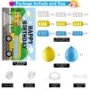Charnoel School Bus Birthday Party Decorations Theme Happy Backdrop Banner 92 Pieces Blue Yellow White Balloon Kit for Kids Boys Girls Back to Supplies view 2