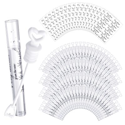 Kathfly 200 Pcs Mini White Heart Bubble Wand Party Favors with 200 Stickers Bulk Mini Bubbles for Wedding Send Off, Anniversaries, Celebrations, Birthday, Special Festival Gift for Couple, No Liquid