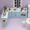 SXFSE Dollhouse Decoration Accessories, 1:12 Dollhouse Miniature 4 Pcs Wooden Kitchen Stove Sink Cabinet Set view 3