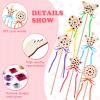 Chumia 42 Pcs Princess Fairy Wands Kit Include 28 Wooden Princess Wand, 6 Gem Stickers, 8 Ribbons, Birthday Party Supplies, Unfinished DIY Moon Butterfly Make Your Own Wand view 4