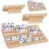 plusvivo Domino Racks with Stand Set of 4, Mexican Train Dominoes Set Trays Wooden Domino Holders for Mexican Train and Other Domino Games for Kids & Adults - Hobbies, Indoor Activities & Family Fun view 1