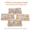 plusvivo Domino Racks with Stand Set of 4, Mexican Train Dominoes Set Trays Wooden Domino Holders for Mexican Train and Other Domino Games for Kids & Adults - Hobbies, Indoor Activities & Family Fun view 2