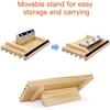 plusvivo Domino Racks with Stand Set of 4, Mexican Train Dominoes Set Trays Wooden Domino Holders for Mexican Train and Other Domino Games for Kids & Adults - Hobbies, Indoor Activities & Family Fun view 3
