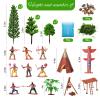 Canlierr 32 Pcs Native American Indians Figures Toys Set, Action Figure Diorama Cowboys Historical People Model Trees Scene Materials Kit for School Diorama Project Kids Educational Birthday Gift view 2