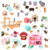 43 PCS Cat Pet Pretend Play Kids Toys&32 PCS Dog Figures Pet Pretend Play Toys Educational Toy for Girls and Boys view 1