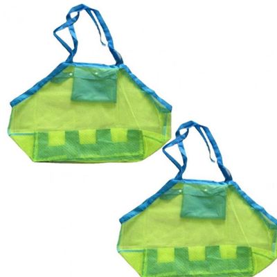 Beach Toy Mesh Bag 2pcs Large Mesh Beach Bag for Toys Sand Tote with Zipper for Child Swim Pool Travel