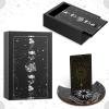 Yulejo Wooden Tarot Card Case and Stand Holder, Cards Box Fortune Telling Trinket Keepsake with Pendulum Board Moon Shape Altar Display for Witch (Novel Style) view 1
