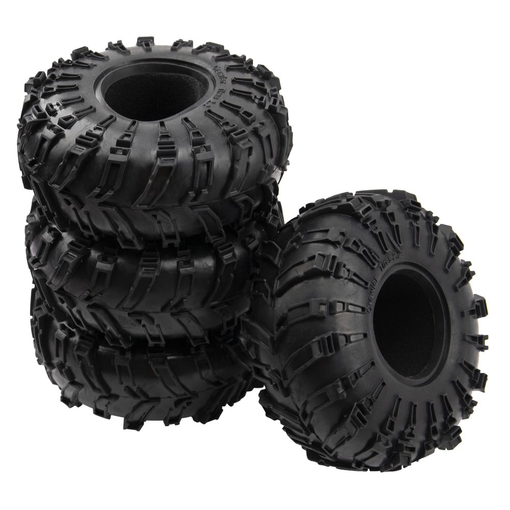 4Pcs ShareGoo Rubber 2.2" Crawler Mud Tires Snow Grappler Tyres OD 135mm Compatible with Axial SCX10 90047 D90 TF2 Tamiya CC01 Traxxas TRX4 1/10 RC Rock Crawler Rims Beadlock