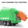 2.4G RC Garbage Truck Toy with Lights - 6 Channel Remote Control Waste Management Garbage Truck with 2 Rechargeable Batteries, Kids Recycling Trash Toys, Excellent Xmas Gifts for Boys Girls 3-8 view 3