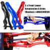 Aluminum Front & Rear Suspension Arms Upgrades Part for 1/8 Outcast 6S BLX,Kraton 6S BLX,Notorious 6S BLX,Talion 6S BLX,ARRCat 6pcs Lower Upper Swing Arm Set Hops up w/Pivot Balls,Black view 4